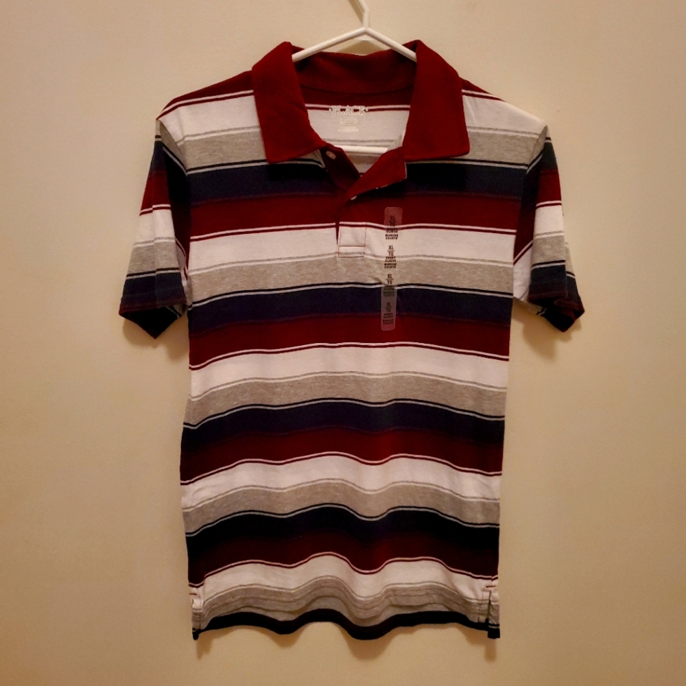 📣5 for $20!📣 Place Boy's Striped Polo Shirt XL (14)